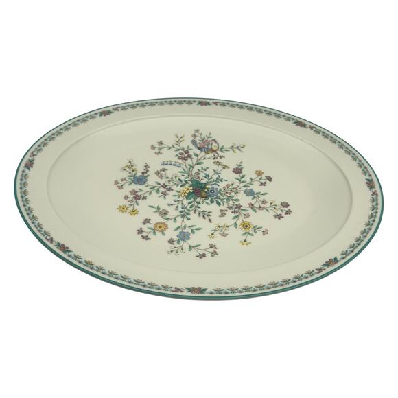 Vintage Noritake Japan Paradise Green 8223 W80 Floral Oval Serving Platter Dish - Picture 8 of 11